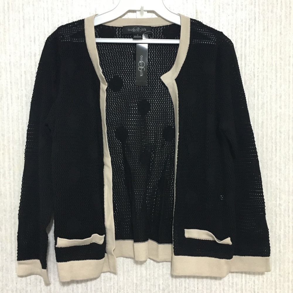 August Silk Womens Open Front Cardigan Small